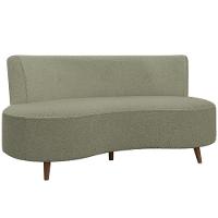 Sofá Chaise Living 2 Lugares 160cm Para Sala Istambul K01 Bouclê Verde - Lyam Decor - 1