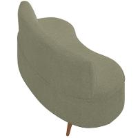 Sofá Chaise Living 2 Lugares 160cm Para Sala Istambul K01 Bouclê Verde - Lyam Decor
