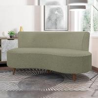 Sofá Chaise Living 2 Lugares 160cm Para Sala Istambul K01 Bouclê Verde - Lyam Decor - 6