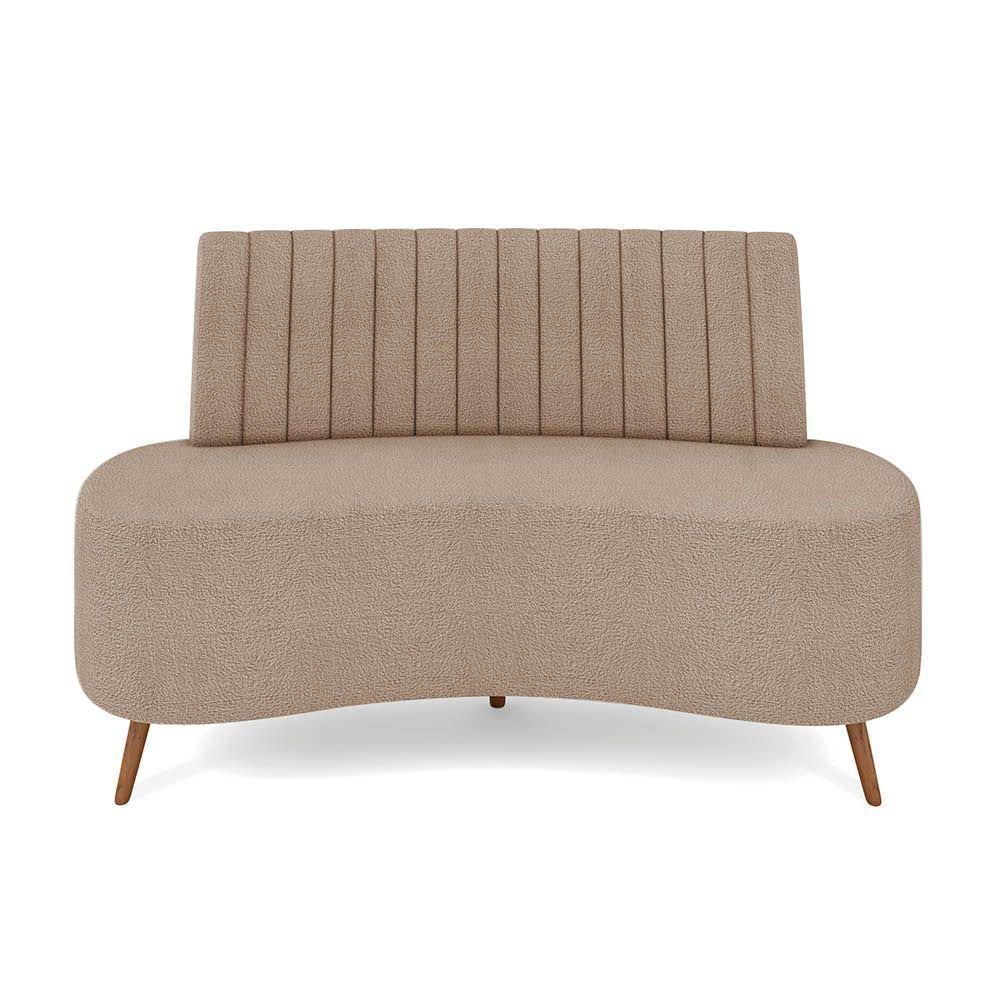 Sofá 2 Lugares Living 135cm Pé Palito Maraú Bouclê K01 - D'rossi Cor Creme - 5
