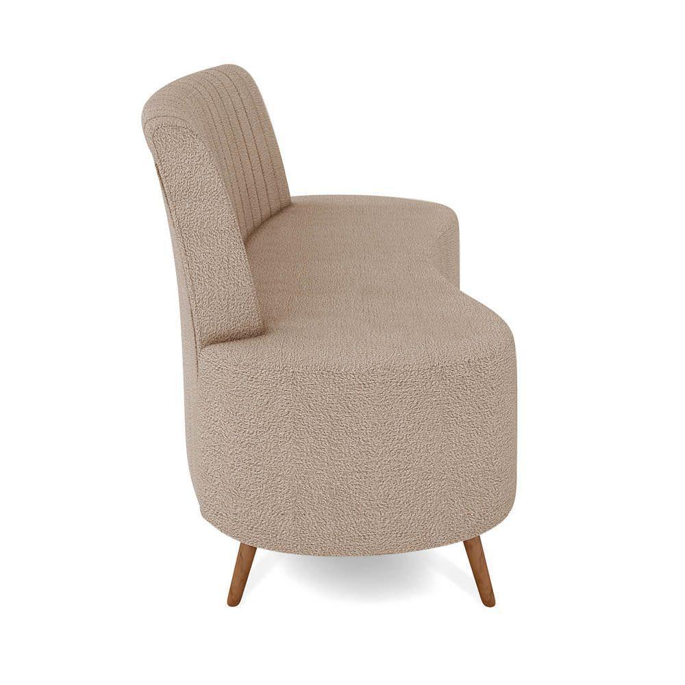 Sofá 2 Lugares Living 135cm Pé Palito Maraú Bouclê K01 - D'rossi Cor Creme - 7