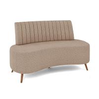 Sofá 2 Lugares Living 135cm Pé Palito Maraú Bouclê K01 - D'rossi Cor Creme - 1