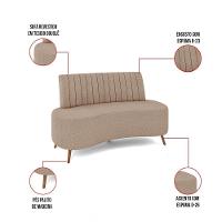 Sofá 2 Lugares Living 135cm Pé Palito Maraú Bouclê K01 - D'rossi Cor Creme - 2