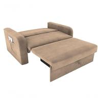 Sofá Cama Daiane 2 Lugares Com Baú Suede Bege Matrix - 3