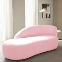 Divã Recamier Curvo Luna 160cm Lado Esquerdo Suede - Doce Sonho Móveis Cor Rosa Bebê - 3