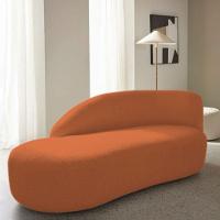 Divã Recamier Curvo Luna 160cm Lado Esquerdo Suede - Doce Sonho Móveis Cor Terracota - 6