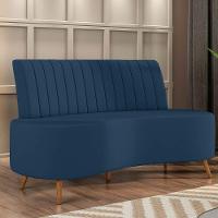 Sofá 2 Lugares Living 160cm Pé Palito Maraú Veludo K01 - D'rossi Cor Azul Marinho - 3