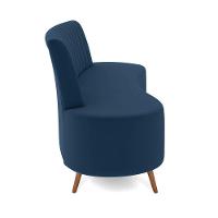 Sofá 2 Lugares Living 160cm Pé Palito Maraú Veludo K01 - D'rossi Cor Azul Marinho - 7