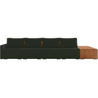 Sofá Ilha Modular Para Sala 392cm Com Puff Dublin K01 Veludo Verde Sintético Caramelo - Lyam Decor - 3