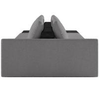 Sofá Ilha Modular Para Sala 312cm Com Puff Dublin K01 Bouclê Cinza E Sintético Preto - Lyam Decor - 2