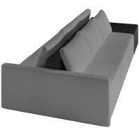 Sofá Ilha Modular Para Sala 312cm Com Puff Dublin K01 Bouclê Cinza E Sintético Preto - Lyam Decor