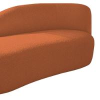 Divã Recamier Curvo Luna 185cm Lado Esquerdo Suede - Doce Sonho Móveis Cor Terracota