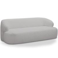 Sofá 2 Lugares Curvo Orgânico Para Sala Living 150cm Barolo L06 Bouclê Cinza - Lyam Decor - 1