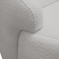 Sofá 2 Lugares Curvo Orgânico Para Sala Living 150cm Barolo L06 Bouclê Cinza - Lyam Decor - 2