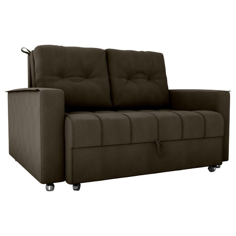 Sofá Cama Para Sala De Estar Cross Veludo Maserati Marrom - 2