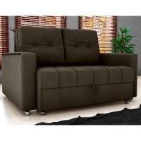 Sofá Cama Para Sala De Estar Cross Veludo Maserati Marrom - 1