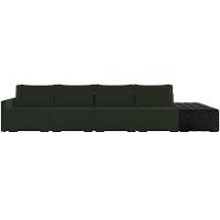 Sofá Ilha Modular Para Sala 432cm Com Puff Dublin K01 Veludo Verde E Sintético Preto - Lyam Decor - 2