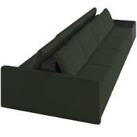 Sofá Ilha Modular Para Sala 432cm Com Puff Dublin K01 Veludo Verde E Sintético Preto - Lyam Decor - 5