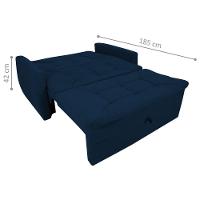 Sofá Cama Para Sala De Estar Dingle Suede Azul - 3
