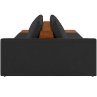 Sofá Ilha Modular Para Sala 342cm Com Puff Dublin K01 Veludo Preto Sintético Caramelo - Lyam Decor - 6