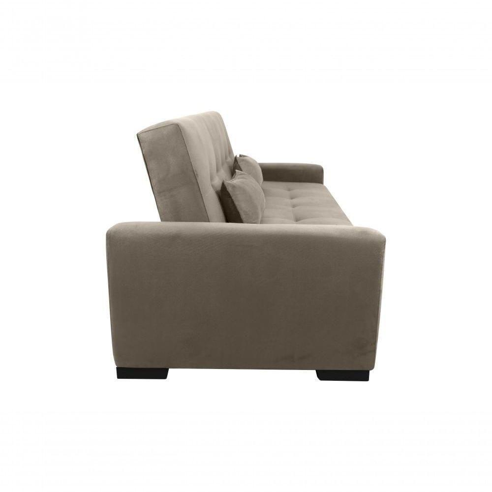 Sofá Cama Lavínia 3 Lugares Suede Bege Matrix - 5