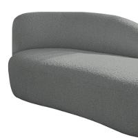 Divã Recamier Curvo Luna 185cm Lado Direito Suede - Doce Sonho Móveis Cor Cinza - 2