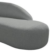 Divã Recamier Curvo Luna 185cm Lado Direito Suede - Doce Sonho Móveis Cor Cinza