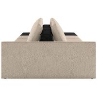 Sofá Ilha Modular Para Sala 342cm Com Puff Dublin K01 Linho Bege E Sintético Preto - Lyam Decor - 2