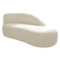 Divã Recamier Curvo Luna 140cm Lado Direito Linho - Doce Sonho Móveis Cor Bege - 1