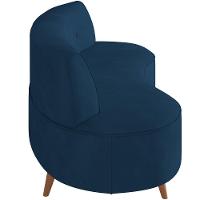 Sofá Chaise Living 2 Lugares 160cm Para Sala Istambul K01 Veludo Azul Marinho - Lyam Decor