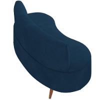 Sofá Chaise Living 2 Lugares 160cm Para Sala Istambul K01 Veludo Azul Marinho - Lyam Decor - 6