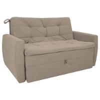 Sofá Cama 2 Lugares Bray Suede Bege - 2