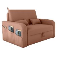 Sofá Cama 2 Lugares Com Baú Hiram Veludo Ferrugem - 5