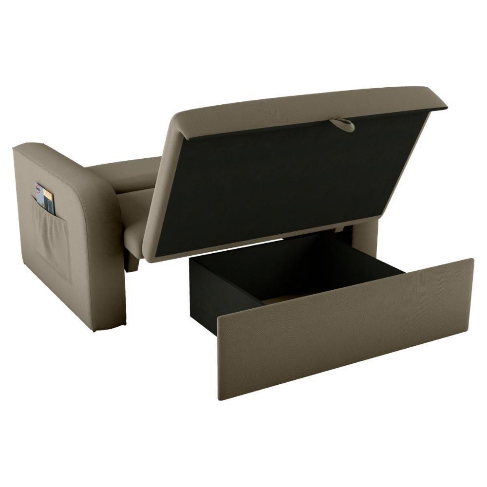 Sofá Cama Com Baú 2 Lugares John Veludo Maserati Cappuccino - 3