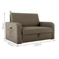 Sofá Cama Com Baú 2 Lugares John Veludo Maserati Cappuccino - 5