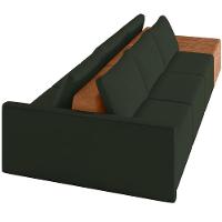 Sofá Ilha Modular Para Sala 312cm Com Puff Dublin K01 Veludo Verde Sintético Caramelo - Lyam Decor