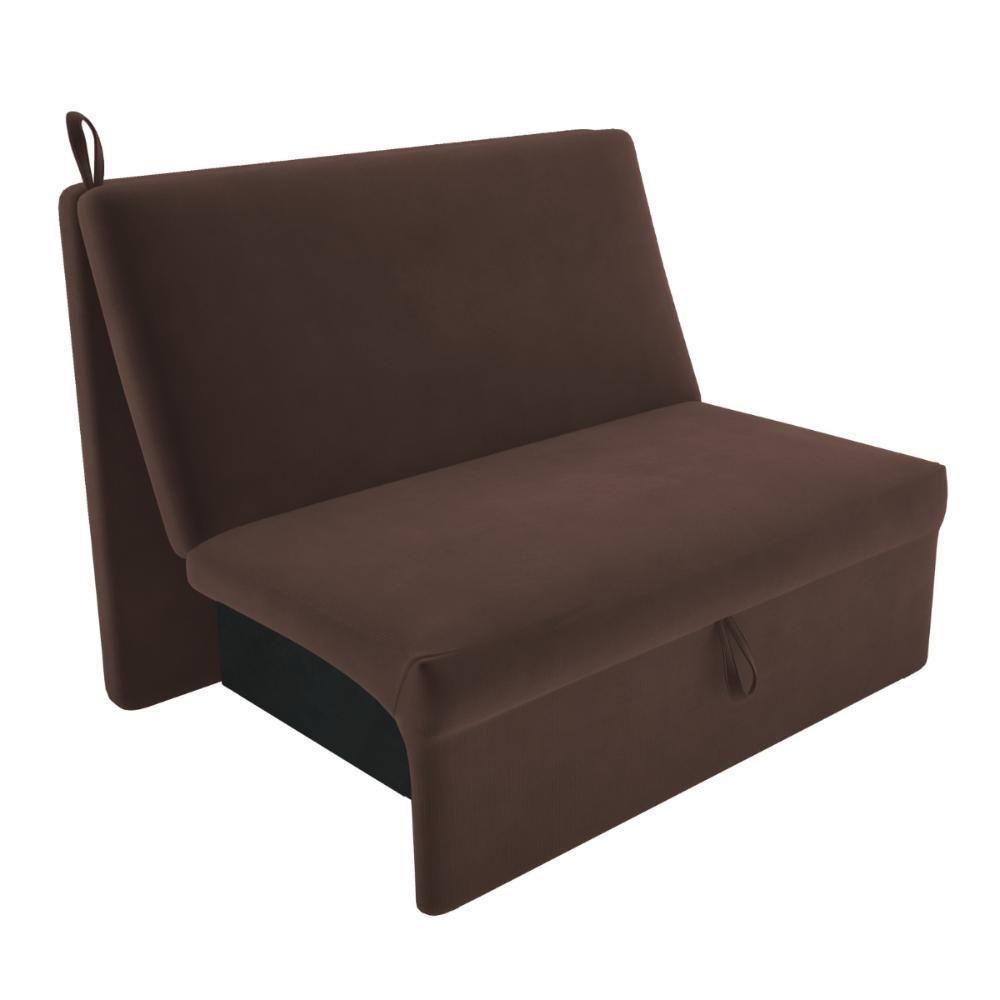 Sofá Cama 2 Lugares Belize Suede Marrom - 2