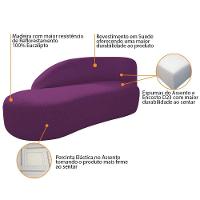 Kit Divã Luna 160cm Lado Esquerdo E 01 Poltrona Base De Ferro Dourado Suede Cor Roxo - 10
