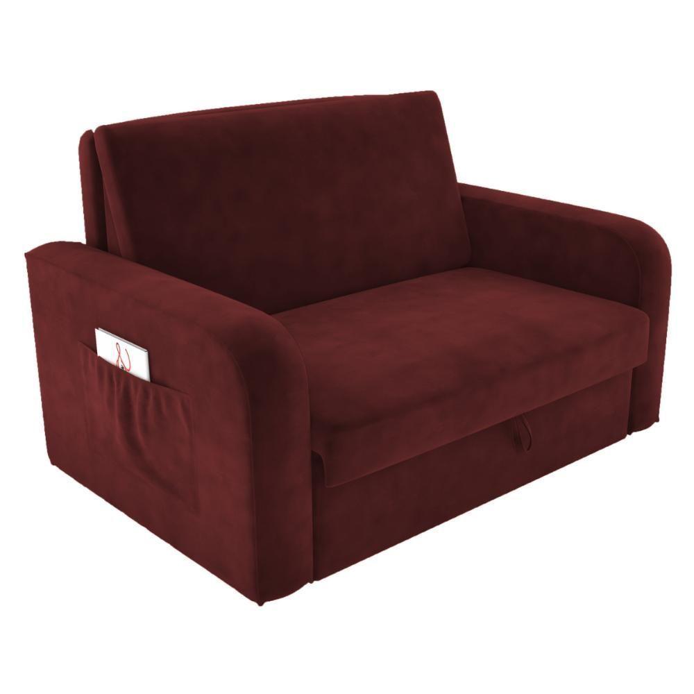 Sofá Cama Com Baú 2 Lugares Numey Veludo Vinho - 4