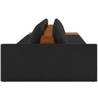 Sofá Ilha Modular Para Sala 392cm Com Puff Dublin K01 Veludo Preto Sintético Caramelo - Lyam Decor - 2