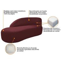 Kit Divã Luna 160cm Lado Esquerdo E 01 Poltrona Base De Ferro Dourado Suede Cor Bordô