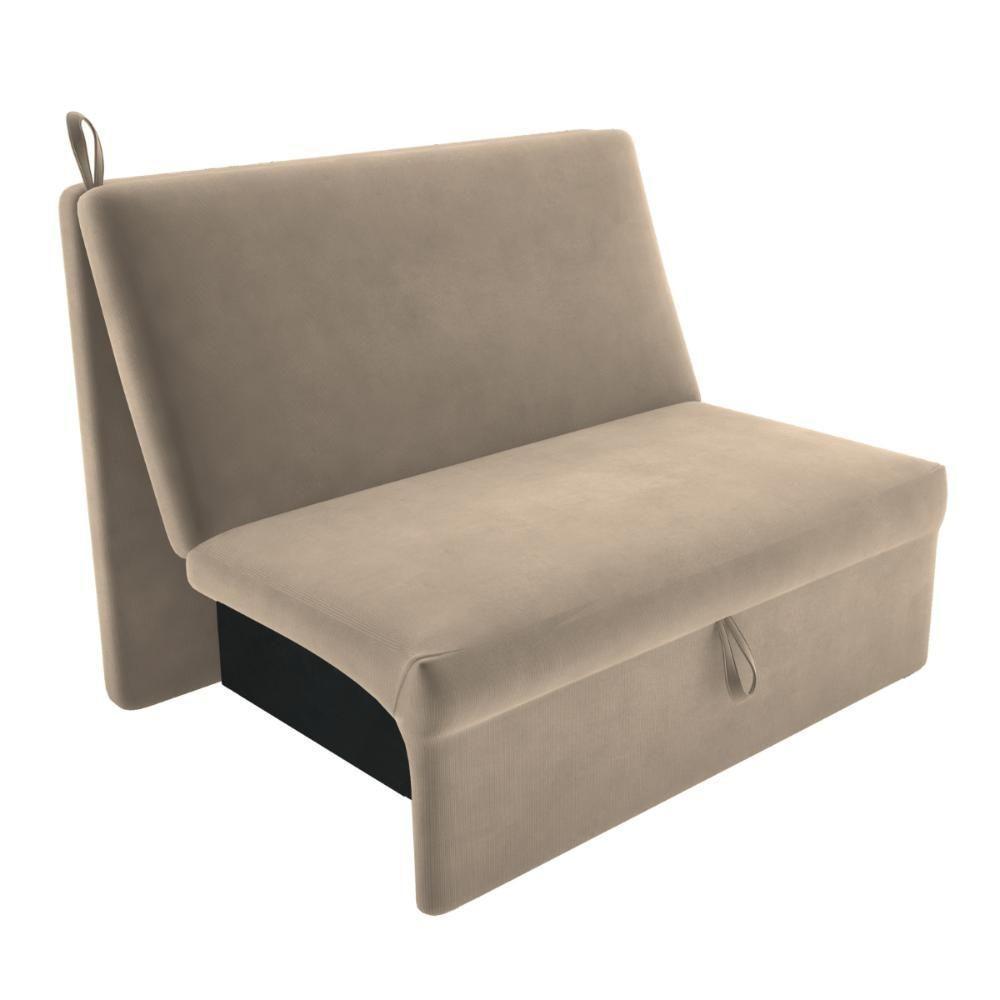 Sofá Cama 2 Lugares Belize Suede Bege - 2