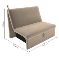 Sofá Cama 2 Lugares Belize Suede Bege - 4