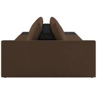 Sofá Ilha Modular Para Sala 342cm Com Puff Dublin K01 Veludo Marrom E Sintético Preto - Lyam Decor - 2