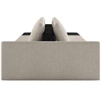 Sofá Ilha Modular Para Sala 232cm Com Puff Dublin K01 Bouclê Creme E Sintético Preto - Lyam Decor - 2