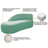 Kit Divã Luna 160cm Lado Esquerdo E 01 Poltrona Base De Ferro Dourado Suede Cor Azul Tiffany - 10