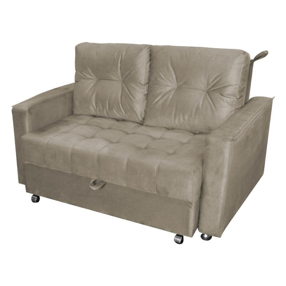 Sofá Cama Para Sala De Estar Remy Veludo Cappuccino - 2