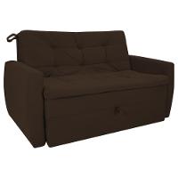 Sofá Cama 2 Lugares Bray Suede Marrom - 2