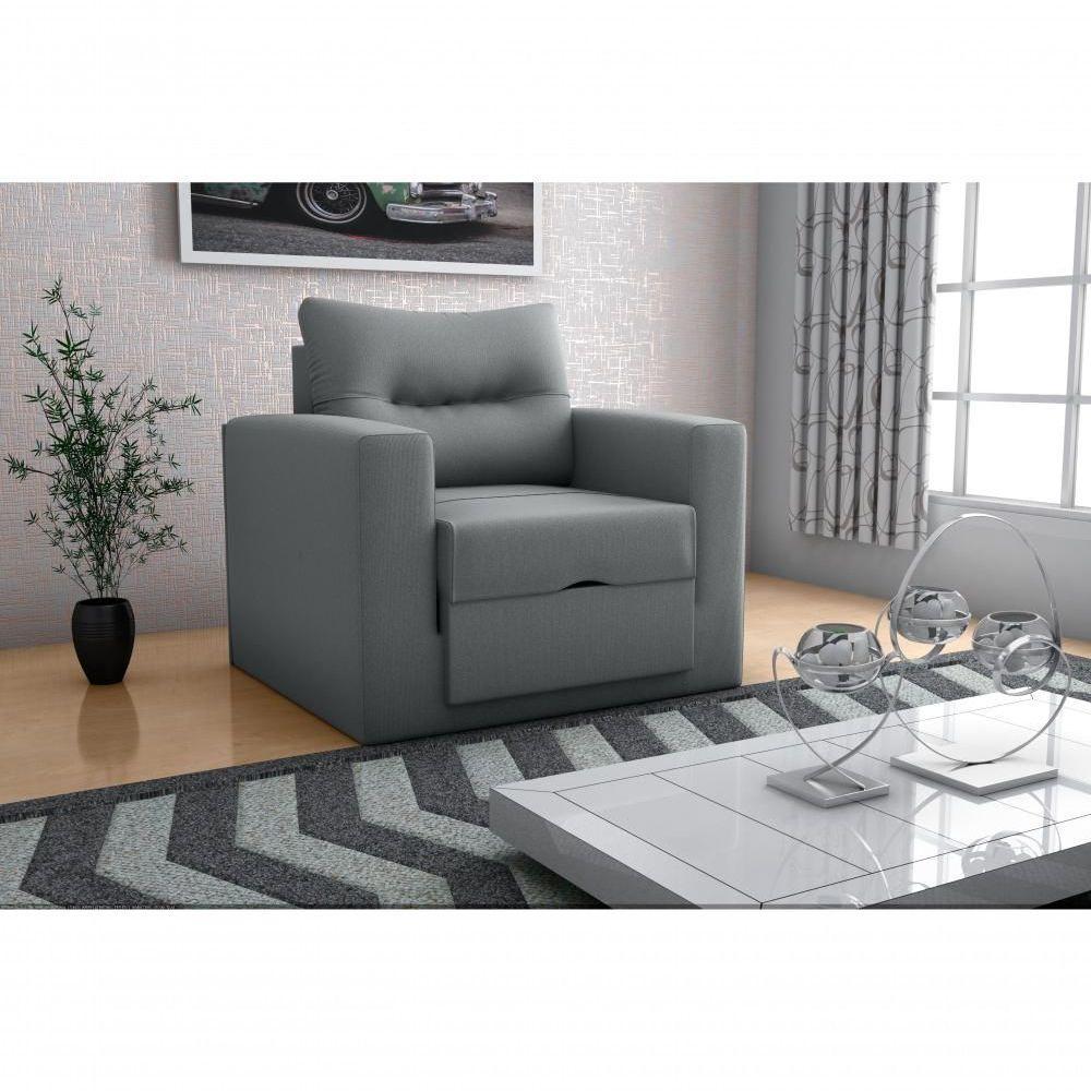 Sofá Cama Marissol 1 Lugar Suede Cinza - 3