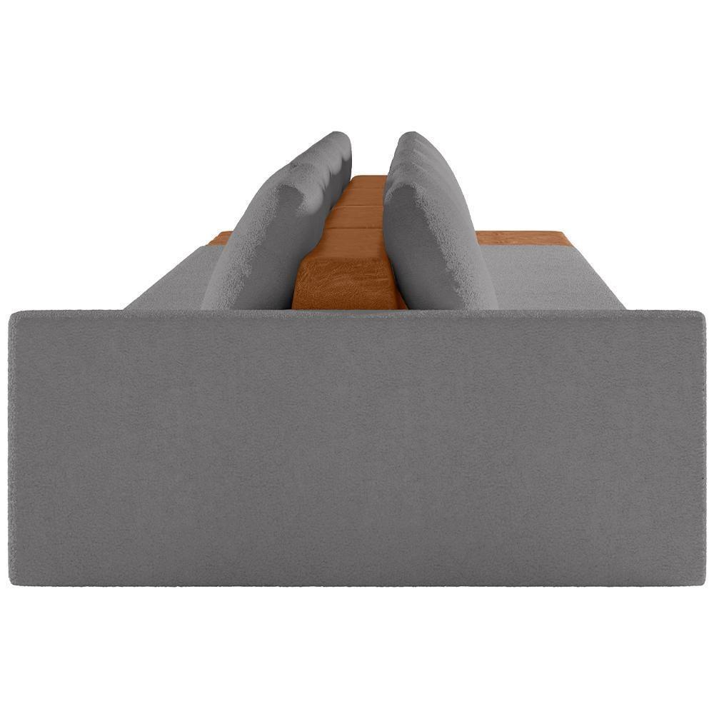 Sofá Ilha Modular Para Sala 392cm Com Puff Dublin K01 Bouclê Cinza Sintético Caramelo - Lyam Decor - 2